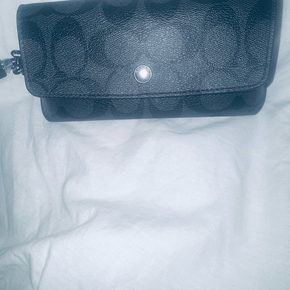 Coach leather black signature sunglasses/glasses lanyard case. Rare! - Picture 10 of 11